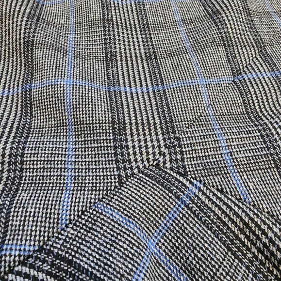 Banana Republic Gray Blue Plaid Fit‎ And Flair Skirt Godet Panels Size 8 - Picture 9 of 9